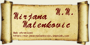 Mirjana Malenković vizit kartica